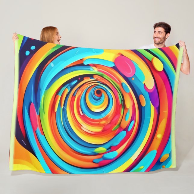 Swirling Colours in Psychedelic Tunnel Fleece Blanket (In Situ)