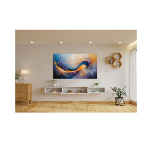 Swirling Cosmic Abstract Energy Waves in Gold Photo Print