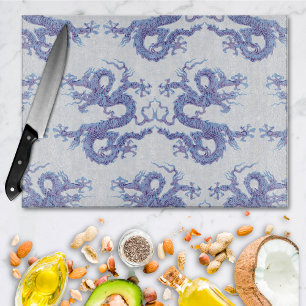 Swirling Dragon in Blue and Purple Cutting Board