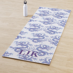 Swirling Dragon in Blue and Purple Personalised Yoga Mat