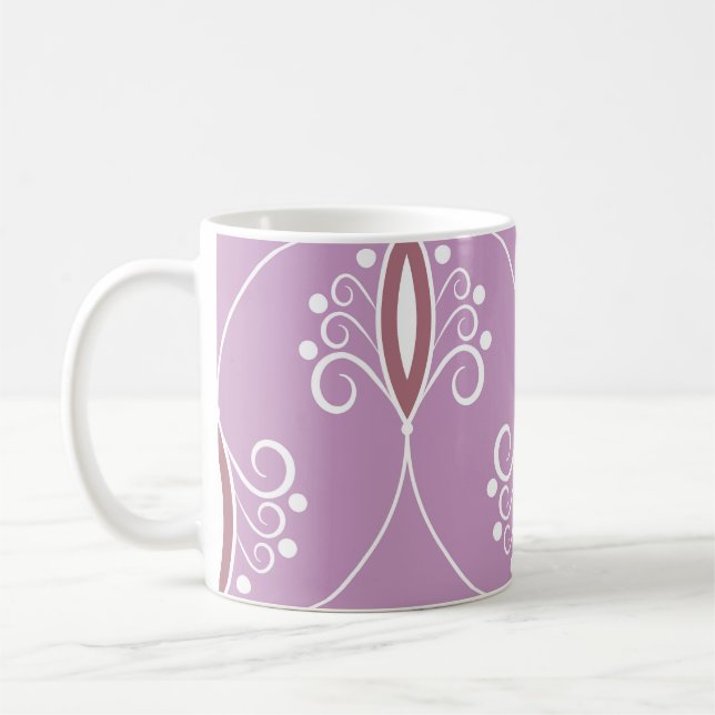 Swirling Elegance: Vintage Geometric Coffee Mug (Left)
