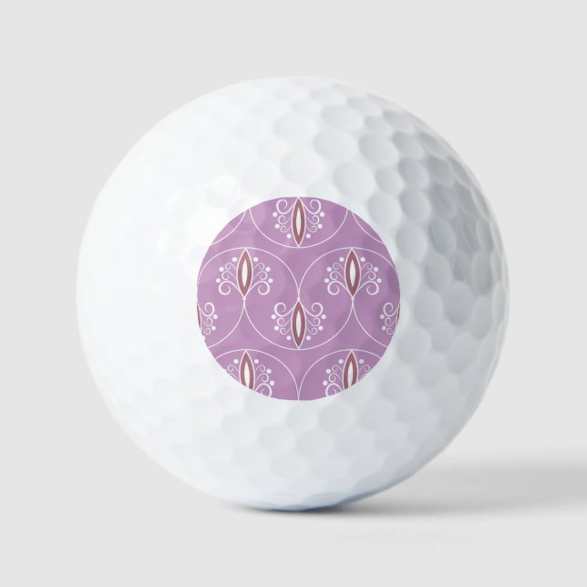 Swirling Elegance: Vintage Geometric Golf Balls (Front)