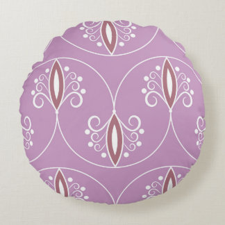 Swirling Elegance: Vintage Geometric Round Cushion