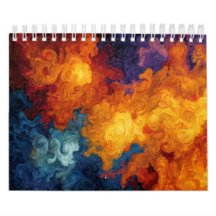 Swirling Elemental Nebula Abstract Calendar