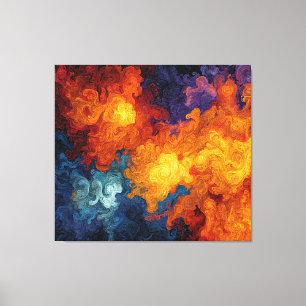 Swirling Elemental Nebula Abstract Canvas Print