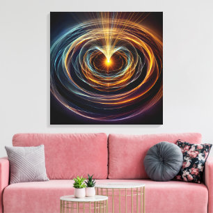 Swirling Energy Light Waves Canvas Print