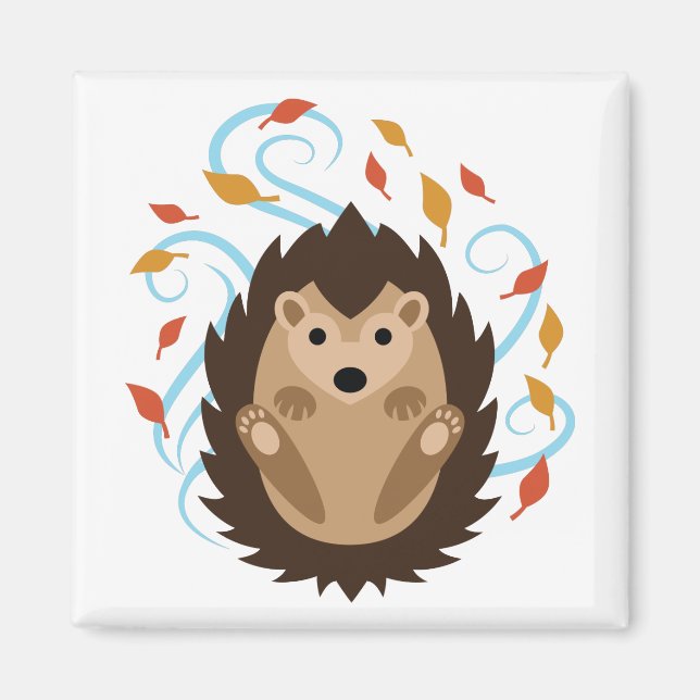 Swirling Fall Hedgehog Magnet (Front)