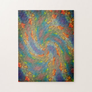 Swirling Fall Leaves Jigsaw Puzzle