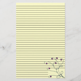 Swirling floral stationary - lined stationery
