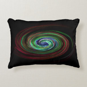 Swirling Galaxy Cool Abstract Black Decorative Cushion