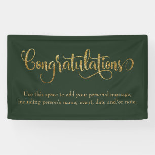 Swirling Gold Glitter Congratulations Evergreen Banner