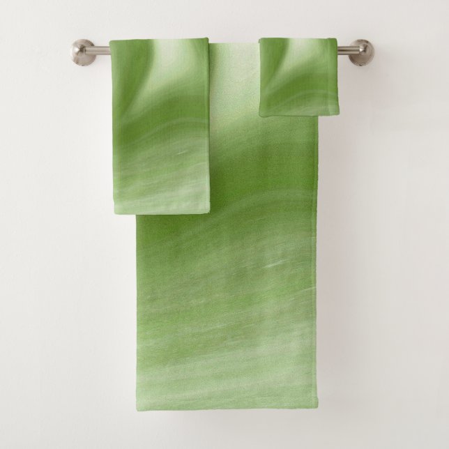 Swirling Green Bath Towel Set (Insitu)