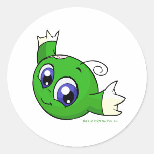 Swirling green kiko classic round sticker