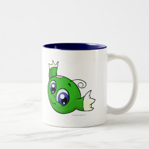 Swirling green kiko Two-Tone coffee mug