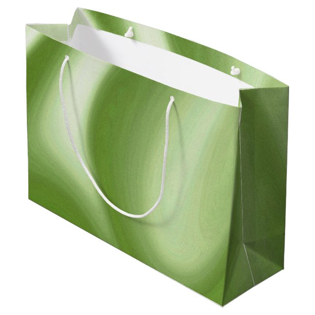 Swirling Green Large Gift Bag (Back Angled)