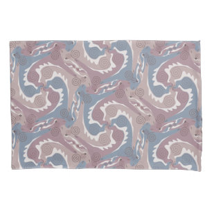 Swirling Hares Tesselation Blue Grey Pillow Case 1