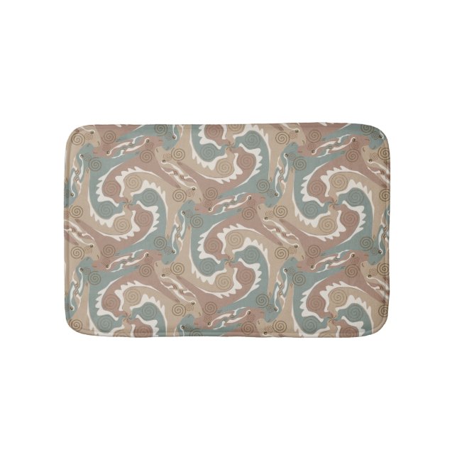 Swirling Hares Tesselation Brown Bathmat 6 (Front)