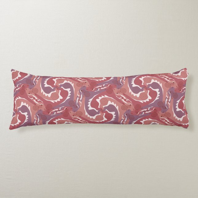 Swirling Hares Tesselation Soft red B Pillow 8 (Front)