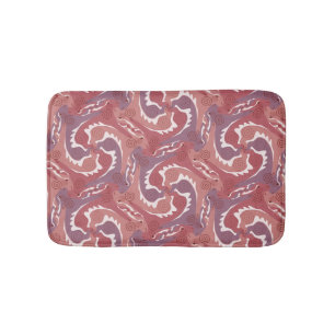 Swirling Hares Tesselation Soft red Bathmat 8