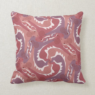 Swirling Hares Tesselation Soft red Pillow 8
