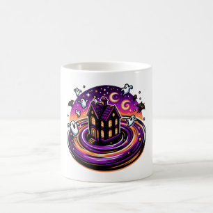 Swirling Haunted House Halloween Mug – Cute Ghosts