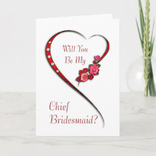Swirling heart Chief Bridesmaid invitation