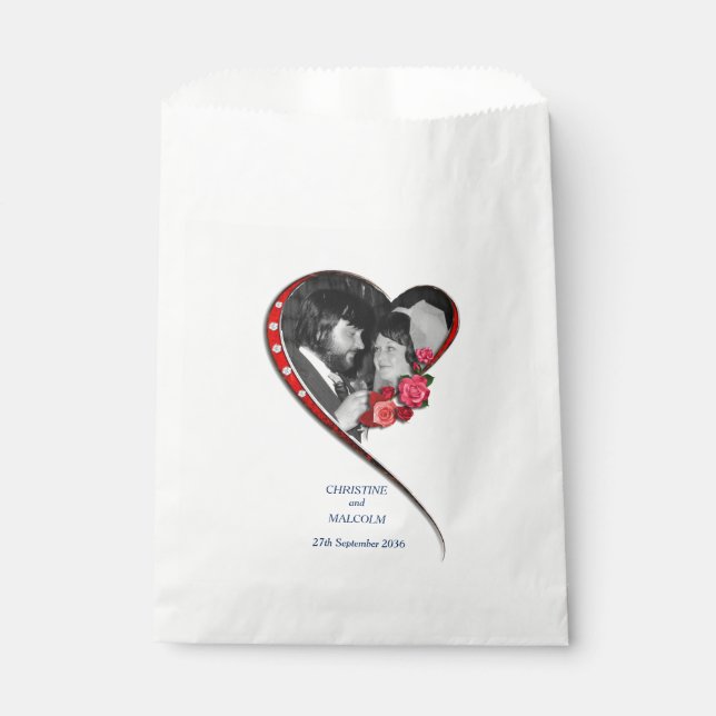 Swirling Heart Wedding Favour Bags (Front)