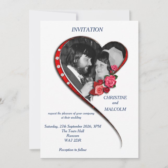 Swirling Heart Wedding Invitation (Front)