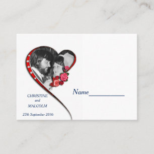 Swirling Heart Wedding Place Card