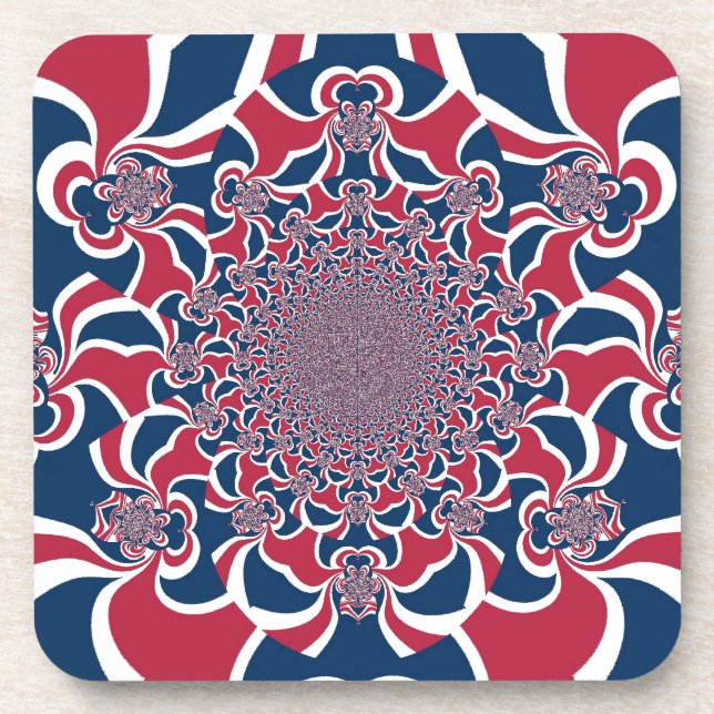 Swirling Kaleidoscope Art Print Coaster (Front)