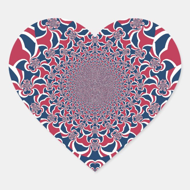 Swirling Kaleidoscope Art Print Heart Sticker (Front)