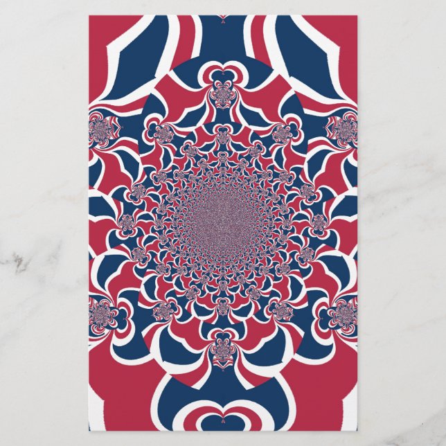 Swirling Kaleidoscope Art Print Stationery (Front)