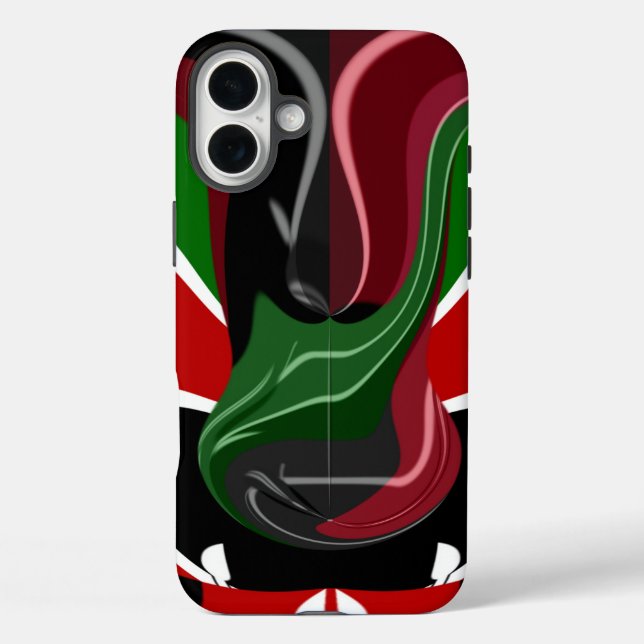 Swirling Kenyan Flag: A Modern Motif Art Case-Mate iPhone Case (Back)