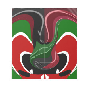 Swirling Kenyan Flag: A Modern Motif Art Notepad