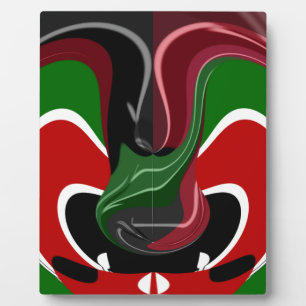 Swirling Kenyan Flag: A Modern Motif Art Plaque