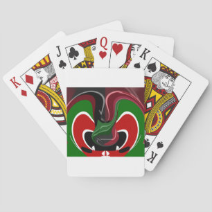 Swirling Kenyan Flag: A Modern Motif Art Playing Cards