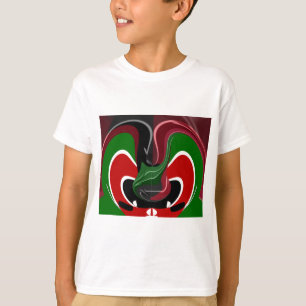 Swirling Kenyan Flag: A Modern Motif Art T-Shirt