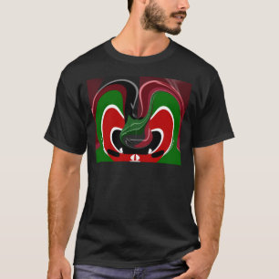 Swirling Kenyan Flag: A Modern Motif Art T-Shirt