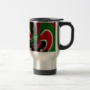 Swirling Kenyan Flag: A Modern Motif Art Travel Mug