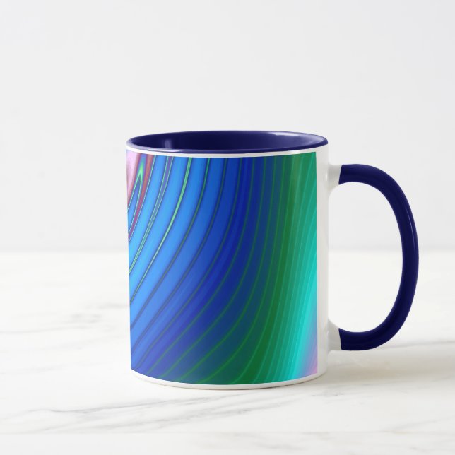 Swirling Liquid Glass (2) Deep Blue Mug (Right)