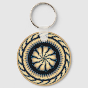 Swirling modern round ornament key ring