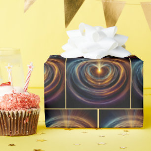 Swirling Motion Energy Light Waves Wrapping Paper