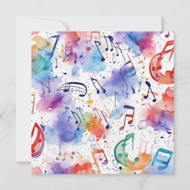 Swirling musical notes watercolor (Front)