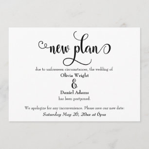 Swirling New Plan Postponed Wedding Announcement