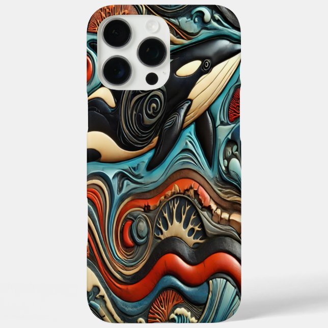 Swirling Ocean: Whales in Focus Case-Mate iPhone Case (Back)