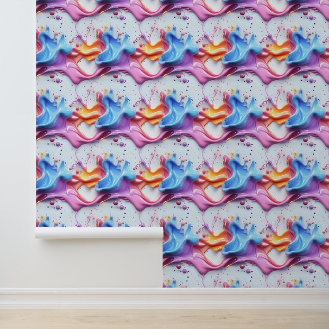 Swirling Paint Pattern Wallpaper (Application)