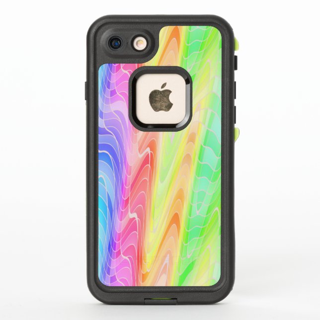 Swirling Pastel Rainbow Abstract LifeProof iPhone Case (Back)