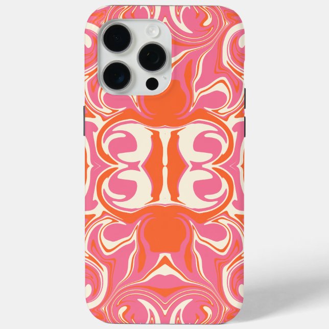 Swirling Pattern in Pink, Orange and Cream Case-Mate iPhone Case (Back)