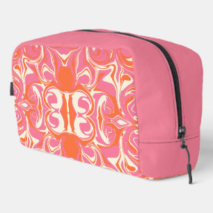 Swirling Pattern in Pink, Orange and Cream Dopp Kit