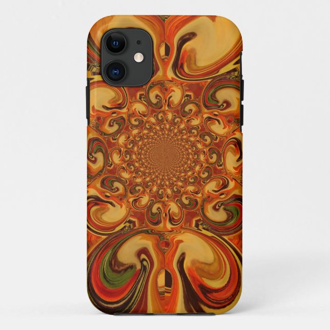Swirling Pattern: Shades of Orange, Brown & Green Case-Mate iPhone Case (Back)